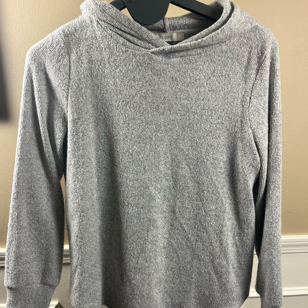 LOFT Hooded Sweater - Soft Gray - L